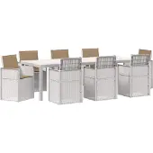 vidaXL Tuinset, 9-delig, wit en taupe, gemaakt van PP-kunststof