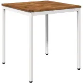 Syfax Tuintafel, natuurlijk hout, wit, 70 x 68,5 x 75 cm