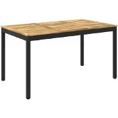 Syfax Tuintafel, wit en zwart, 141 x 80,5 x 75 cm