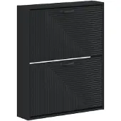 vidaXL - Wandgemonteerde - Schoenenkast - HAARLEM - 71 - x - 17 - x - 86 - cm - Zwart