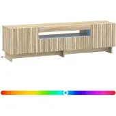 vidaXL LED tv-meubel EDE 153 x 35 x 43 cm Sonoma Eiken Bewerkt hout