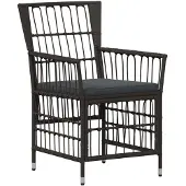 vidaXL Tuinstoelen 2 st Zwart PE rattan, Staal en Polyester Stof