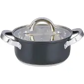Alpina Kookpan met Deksel 1,9 Liter – RVS Pan 16 cm – Inductie – Glazen Deksel – Geschikt voor Alle Warmtebronnen