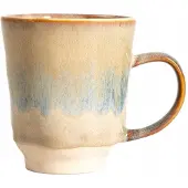 Homla KASLO mok, beige met blauwe streep, 0.4L, steengoed