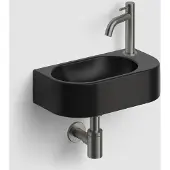 Clou Inbe 7 fonteinset zwart mat rechts geborsteld gunmetal PVD