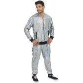 Chaks Trainingspak Zilver Geometrisch Iriserend - Maat M