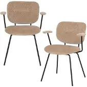 Woood Brint eetkamerstoelen met armleuningen - zand (set van 2)