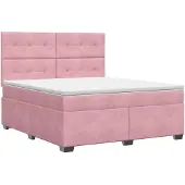 vidaXL Boxspringbed met matras Roze 160 x 200 cm Fluweel