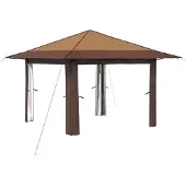 vidaXL Gazebo zonder zijwanden, 3,3 x 3,3 m, beige en bruin