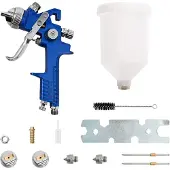 vidaXL HVLP verfspuitpistoolset met 600 ml beker 600 ml Blauw en Wit