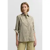 Bugatti Damen Blouse van katoenmix met overhemdkraag, gestreept
