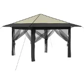 vidaXL Gazebo met 4 zijwanden, 3,3 x 3,3 m, crème en antraciet