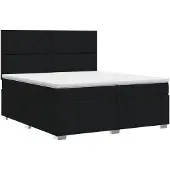 vidaXL Boxspringbed met matras met hoofdeinde Zwart 200 x 200 cm Stof