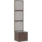 vidaXL Tuinhek plantenbak Bruin 35 x 30 x 135 cm Metaal
