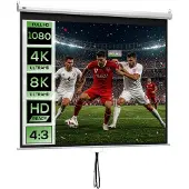 HOMCOM projection Screen Kunststoff, Metall 203L x 152H cm Weiß