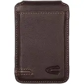 Camel active Leren kaarthoes Hill Magnetic Flip Wallet Dark Brown donkerbruin