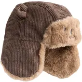 Next - Jongens - Babywintermuts van corduroy - Bruin