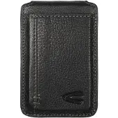 Camel active Leren kaarthoes Thunder Magnetic Flip Wallet Black zwart