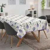 ANRO Tafelkleed Lavendel Paars 240x140cm Met sierband Afwasbaar Waterafstotend Binnen & Buiten