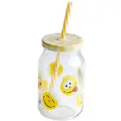 Cerve Emoticons Beker In Glas Met Rietje