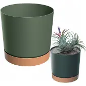 Prosperplast Doniczka Tubo PM Eco Wood 40cm Groen met Houten Schotel