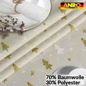 ANRO Tafelkleed Kerstbomen Meerkleurig 260x140cm Rechte rand Afwasbaar Waterafstotend
