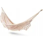 SandTropic Dubbele Braziliaanse Hangmat Boho Crème 220x150cm - Comfortabel & Stijlvol