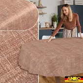 ANRO Tafelkleed Effen linnenlook Rood Ovaal 220x140cm Rechte rand Afwasbaar Waterafstotend