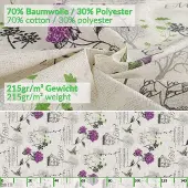 ANRO Tafelkleed Hortensia's Paars Ovaal 180x140cm Met sierband Afwasbaar Waterafstotend