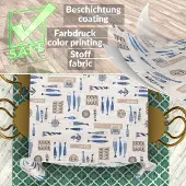ANRO Tafelkleed Maritiem Blauw 260x140cm Met sierband Afwasbaar Waterafstotend Binnen & Buiten