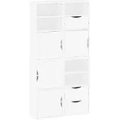 vidaXL Bijzetkasten 4 st "ODDA" 40x24x79 cm massief grenenhout wit