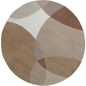 Veer Carpets Vloerkleed abstract /bruin rond ø230 cm