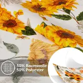 ANRO Tafelkleed Zonnebloemen Meerkleurig Ovaal 220x140cm Met sierband Afwasbaar Waterafstotend