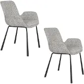 Zuiver Brit Eetkamerstoelen Armleuning Grijs - Set van 2
