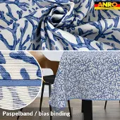 ANRO Tafelkleed Koraal Blauw 260x140cm Met sierband Afwasbaar Waterafstotend Binnen & Buiten