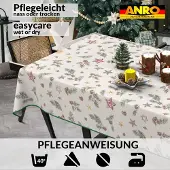 ANRO Tafelkleed Kerststerren Groen 280x140cm Met sierband Afwasbaar Waterafstotend Binnen & Buiten