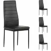 Idimex Eetkamerstoelen NATHALIE, set van 4 - Zwart/Zwart