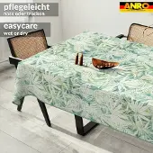 ANRO Tafelkleed Bladeren Beige 200x140cm Met sierband Afwasbaar Waterafstotend Binnen & Buiten