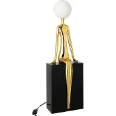 J-Line Tafellamp met zittend silhouet - stof - goud/zwart