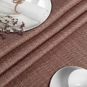 ANRO Tafelkleed Damast ornament Bruin 260x140cm Met sierband Afwasbaar Waterafstotend