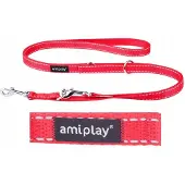 Amiplay 6-in-1 Reflecterende Hondenlijn Rood L (100-200cm, 2cm ras)