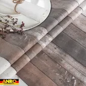 ANRO Tafelkleed Houtlook Meerkleurig Ovaal 240x140cm Rechte rand Afwasbaar Waterafstotend