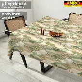 ANRO Tafelkleed Griekse ornamenten Beige 240x140cm Met sierband Afwasbaar Waterafstotend