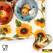 ANRO Tafelkleed Zonnebloemen Meerkleurig 350x140cm Rechte rand Afwasbaar Waterafstotend