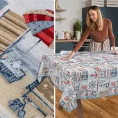 ANRO Tafelkleed Maritiem Meerkleurig 180x140cm Met sierband Afwasbaar Waterafstotend Binnen & Buiten