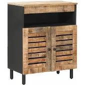 vidaXL Opbergkasten Naturel 60 x 33 x 75 cm Massief Mango Hout