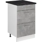 Vicco Keukenonderkast R-Line, Beton/Wit, 50 cm antraciet werkblad