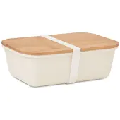 Midocean Lunchbox van PP kunststof met bamboe deksel. Beige 1500ML