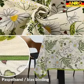 ANRO Tafelkleed Kamille Groen 240x140cm Met sierband Afwasbaar Waterafstotend Binnen & Buiten