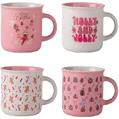 Clayre & Eef Mok Set van 4 380 ML Wit Porselein